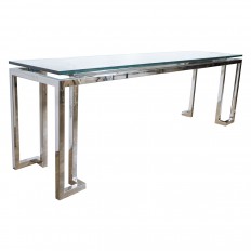 Monumental stainless steel rectangular console
